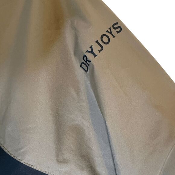 DryJoys by FJ FootJoy Men's Vented Lined Windbreaker Golf Jacket Tan Black Large - Picture 8 of 9